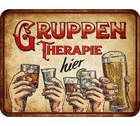 Empireposter birra - Terapia di gruppo - Targa in metallo stampata di alta qualità - dimensioni 22 x 17 cm