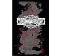 empireposter Game of Thrones - Map - Fantasy Film Poster - Dimensioni 61 x 91,5 cm + cornice intercambiabile, Shinsuke Maxi MDF rovere