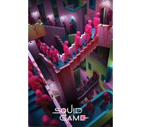 empireposter Squid Game - Poster Crazy Stairs, serie TV, dimensioni 61 x 91,5 cm + 2 listelli per poster, in plastica, 62 cm, colore: Nero