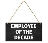 Employee of the Decade - Targa in legno da appendere alla parete, decorazione per la casa o l'ufficio, decorazione da parete, 30,5 x 15,2 cm