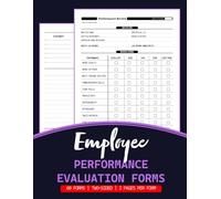 Employee Performance Evaluation Forms: 60+ Worker Review & Appraisal Forms | Track Up To 12 Performance Qualities | 120 Two-Sided Pages