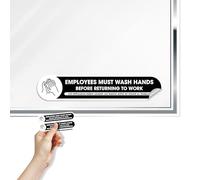 Employees Must Wash Hands Tiny Sticker | Confezione da 2 adesivi permanenti in vinile laminato autoadesivo per resistenza all'acqua e allo sbiadimento, lavarsi le mani prima di tornare al lavoro, cartello per il bagno spagnolo/inglese