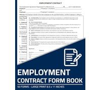 Employment Contract Form Book: Job Agreement Form Between Employer and Employee | 50 Forms