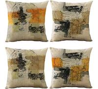 EMPO 4 Pack Federe per Cuscino Copricuscino Decorative Geometriche, Divano Fodera per Cuscini Astratta Modello Casa Soggiorno Camera da Letto Decorazione per Interni 45x45cm Quadrate