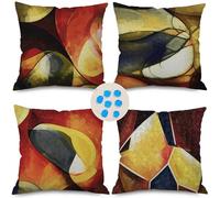EMPO 4 Pack Federe per Cuscino Copricuscino Decorative Geometriche, Divano Fodera per Cuscini Astratta Modello Casa Soggiorno Camera da Letto Decorazione per Interni 45x45cm Quadrate
