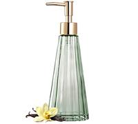EMPO Dispenser di sapone in vetro vintage elegante, per sapone liquido/disinfettante, bottiglia di shampoo con pompa, dispenser di sapone per le mani, accessori da bagno (Verde)