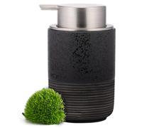 EMPO Dispenser di sapone per le mani in ceramica goffrata, grande capacità da 300 ml, bottiglia per la pulizia del viso e dispenser di sapone liquido, per cucina e bagno, con pompa per mousse e