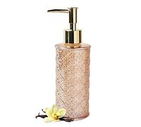 EMPO Dispenser per lozione in vetro retrò - Pompa per sapone in stile classico per cucina e bagno, arredamento rustico grigio, pompa in plastica ABS resistente