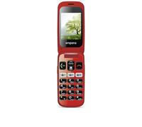 Emporia ONE V200_001 - Telefono cellulare con aletta facile da usare con fotocamera da 2 MP, nero/rosso