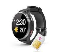 emporiaWatch LTE, smartwatch con scheda SIM Telekom + buono Amazon da 30 € dopo la registrazione, orologio sanitario con funzione GPS e chiamata, messaggi, monitoraggio della vitalità, SOS (nero),