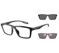Emporio Armani 0EA4189U Occhiali, Shiny Black/Clear Black/Grey, 55 Uomo