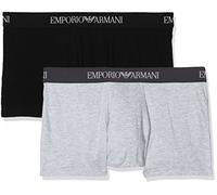 Emporio Armani 2-Pack Boxer Pure Cotton, Boxer, Uomo, Grigio (Black/Melange Grey), XL