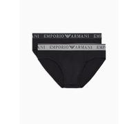 EMPORIO ARMANI 2-Pack Brief Mutande Bambino, Black/Black, L Uomo