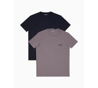 EMPORIO ARMANI 2-Pack Crew Neck T-Shirt, Armani Blu/Squalo, L Uomo
