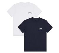 EMPORIO ARMANI 2-Pack Crew Neck T-Shirt, Bianco/Blu, XL Uomo