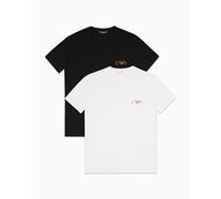 EMPORIO ARMANI 2-Pack Crew Neck T-Shirt, Bianco/Nero, S Uomo