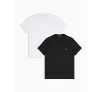 EMPORIO ARMANI 2-Pack Crew Neck T-Shirt, Nero/Bianco, XL Uomo