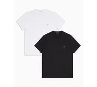 EMPORIO ARMANI 2-Pack Crew Neck T-Shirt, Nero/Bianco, XL Uomo