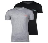 EMPORIO ARMANI 2-Pack Crew Neck T-Shirt, Nero/Grigio Melange L Uomo