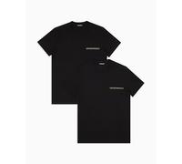 EMPORIO ARMANI 2-Pack Crew Neck T-Shirt, Nero/Nero, L (Pacco da 2) Uomo