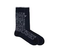 EMPORIO ARMANI 2-PACK SOCKS SHORT, calze uomo Uomo, ARMANI BLUE ALLOVER/, One Size
