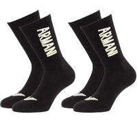 EMPORIO ARMANI 2-Pack Socks Short Calzini, Nero Allover/Nero, Taglia Unica Uomo