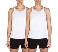 Emporio Armani 2-Pack Tank Pure Cotton, Pigiama Uomo, Bianco, S