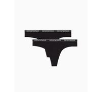 EMPORIO ARMANI 2-Pack Thong Slip a Tanga, Black/Black, L Donna