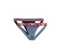 EMPORIO ARMANI 2-Pack Thong, Slip a Tanga Uomo, Blue/Blue,