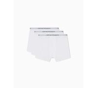 EMPORIO ARMANI 3-Pack Boxer Corti, Bianco/Bianco/Bianco, S Uomo