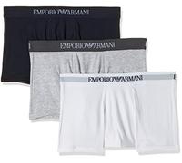 Emporio Armani 3-Pack Boxer Pure Cotton, Boxer, Uomo, Grigio (White/Melgrey/Marine), S
