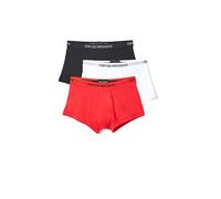 Emporio Armani 3-Pack Boxer Pure Cotton, Boxer, Uomo, Nero (White/Red/Black), L