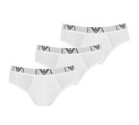 Emporio Armani 3-pack Brief Essential Monogram, Boxer Uomo, Bianco, S