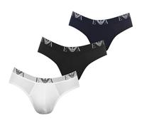 Emporio Armani 3-pack Brief Essential Monogram, Boxer Uomo, Multicolore (Bianco/Nero/Blu Marine), XL
