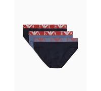 EMPORIO ARMANI 3-Pack Brief Mutande Bambino, Armani Blu/Vin Indi, M Uomo