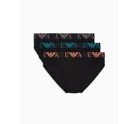 EMPORIO ARMANI 3-Pack Brief Mutande Bambino, Black/Black/Black, L Uomo