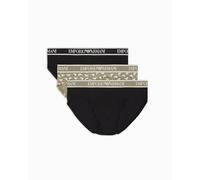 Emporio Armani 3-Pack Brief, Mutande Bambino Uomo, Blk/Blk.Vet/Blk,