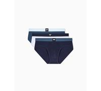 EMPORIO ARMANI 3-Pack Brief Mutande da Uomo, Inchiostro/Orion/Bianco