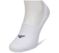 Emporio Armani 3-pack Invisibili Socks With Jacquard Eagle, Confezione Da Calzini Uomo, Bianco (White), L-XL