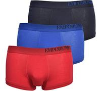 Emporio Armani 3-Pack Lato Logo Boxer Boxer da Uomo, Rosso/Marina/Blu Grande