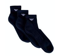 Emporio Armani 3-pack Short Socks Sporty Terrycloth, Confezione Da Calzini Corti Uomo, Marine, Taglia unica