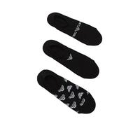 EMPORIO ARMANI 3-Pack Socks Invisibile Calzini, Nero/Nero Allover, Taglia Unica Uomo