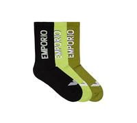 EMPORIO ARMANI 3-Pack Socks Short Calzini, Perforatore Nero/Lime/Gua, Taglia Unica Uomo
