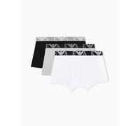 EMPORIO ARMANI 3-Pack Trunk Bermuda, Nero/Grigio Mel/Bianco, XL Uomo