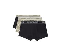 Emporio Armani 3-Pack Trunk, Bermuda Uomo, Blk/Blk.Vet/Blk,