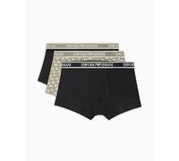 Emporio Armani 3-Pack Trunk, Bermuda Uomo, Blk/Blk.Vet/Blk,