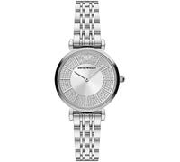 Emporio Armani, ,Accessories ,Donna ,Multicolore ,ONE SIZE Orologio al Quarzo Argento Acciaio con Pietre