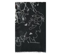 Emporio Armani, ,Accessories ,Uomo ,Nero ,ONE SIZE Sciarpa Chic Stampata con Bordi Effrangiati