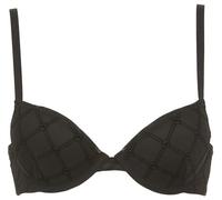 Emporio Armani ALL Over Mesh Monogram Push UP Bra, Nero, 38B Women's