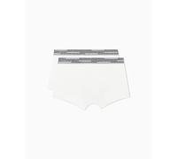 Emporio Armani Allover Logo Elastic 2-Pack Trunk Bermuda, Bianco, L Uomo